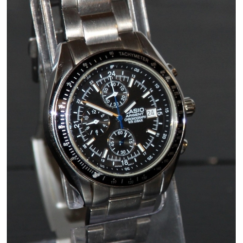 123 - Casio Argent gents quartz chronograph ref:ARG-500. Seen working at time of listing