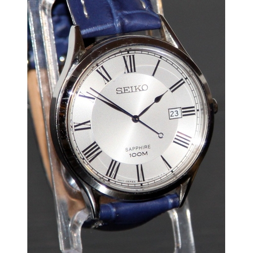 266 - Seiko Sapphire gents quartz dress watch ref:7N42-0FW0. Working at time of listing.