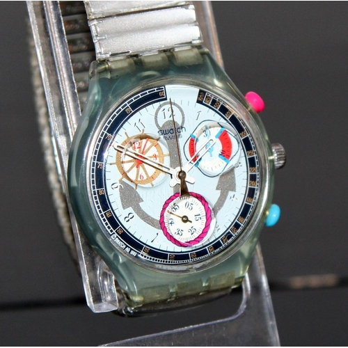 97 - Rare gents Swatch chronograph 'Power Steel' ref:SCN111. Issued in 1994. Working at time of listing