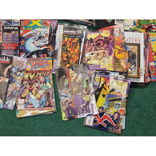 270 - A box of various vintage comics to include Marvel and DC examples.