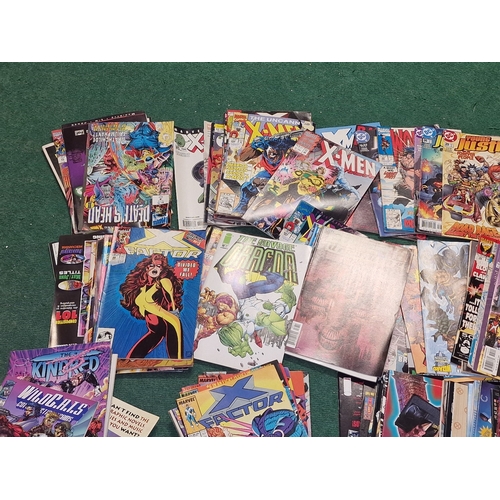 270 - A box of various vintage comics to include Marvel and DC examples.