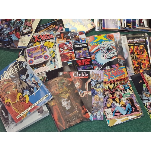 270 - A box of various vintage comics to include Marvel and DC examples.