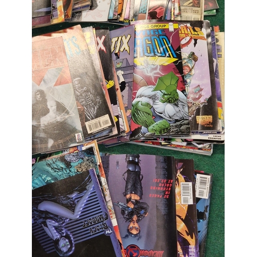 275 - A box of various vintage comics to include Marvel and DC examples.