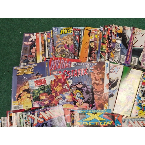 280 - A box of various vintage comics to include Marvel and DC examples.