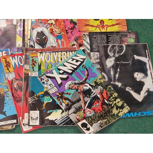 280 - A box of various vintage comics to include Marvel and DC examples.