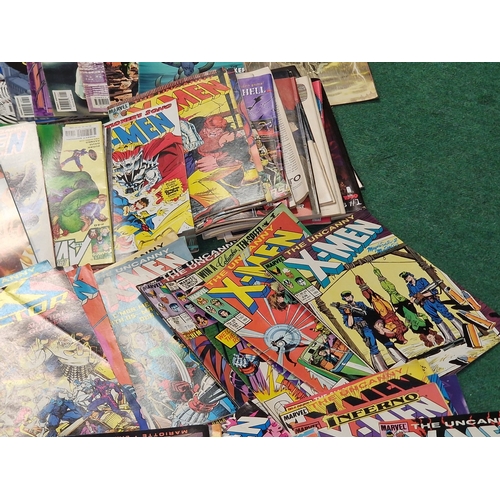 280 - A box of various vintage comics to include Marvel and DC examples.