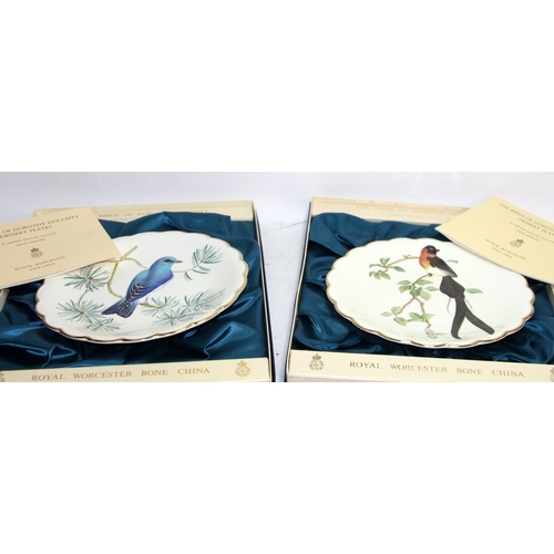 91 - Royal Worcester The Birds of Dorothy Doughty Dessert Plates. Limited annual edition of hand painted ... 