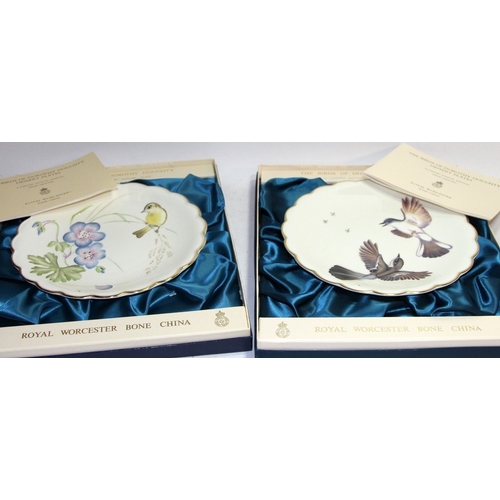 91 - Royal Worcester The Birds of Dorothy Doughty Dessert Plates. Limited annual edition of hand painted ... 