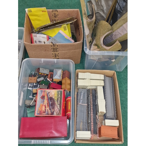 273 - Huge quantity of model railway scenery, track and other ancillary items spread amongst seven boxes. ... 