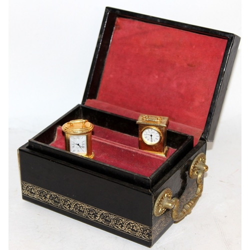 93 - 3 x vintage jewellery boxes including Sorrento ware and Oriental style lacquer, two are musical (mus... 