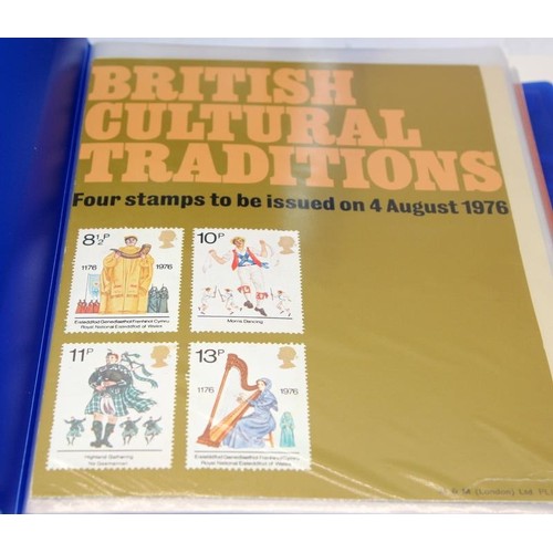 358 - Vintage Royal Mail Post Office A3 window display sheets for postage stamp sets. From 1977 to 1982, a... 