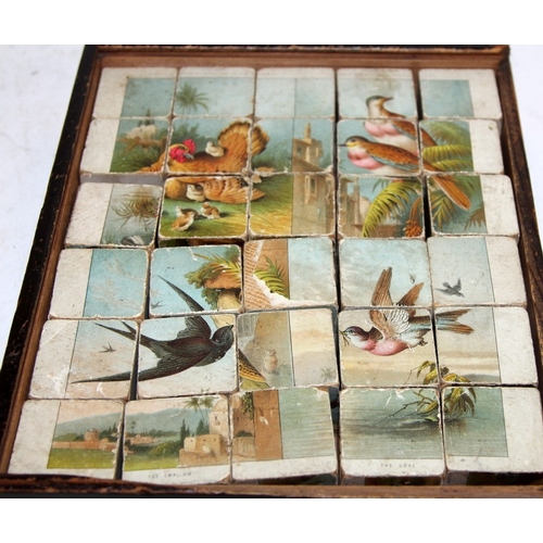 370 - Antique children's picture block toy with book, 'Animals and Birds of the Bible' by T Nelson & Sons.... 