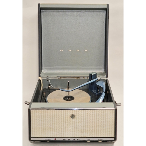 225 - Bush SRP31D vintage 1960s portable record player. Turntable spins intermittently when connected to p... 