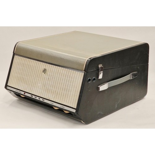 225 - Bush SRP31D vintage 1960s portable record player. Turntable spins intermittently when connected to p... 