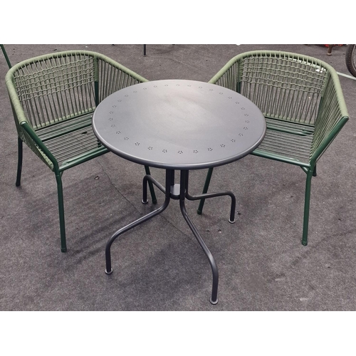 250 - IKEA SEGERON x 2 outdoor Dark Green chairs together with IKEA LACKO outdoor bistro table. This set h... 