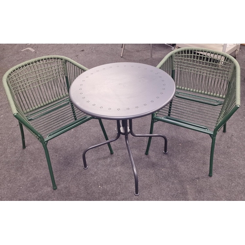 255 - IKEA SEGERON x 2 outdoor Dark Green chairs together with IKEA LACKO outdoor bistro table. This set h... 