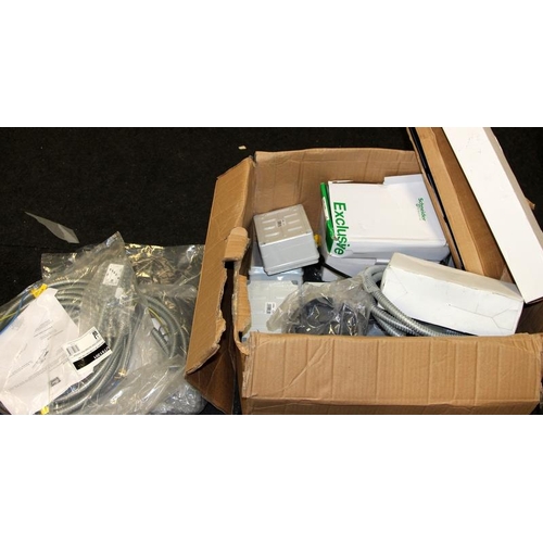 243 - A large quantity of new electrical spares and parts mostly relating to underfloor systems: trunking,... 