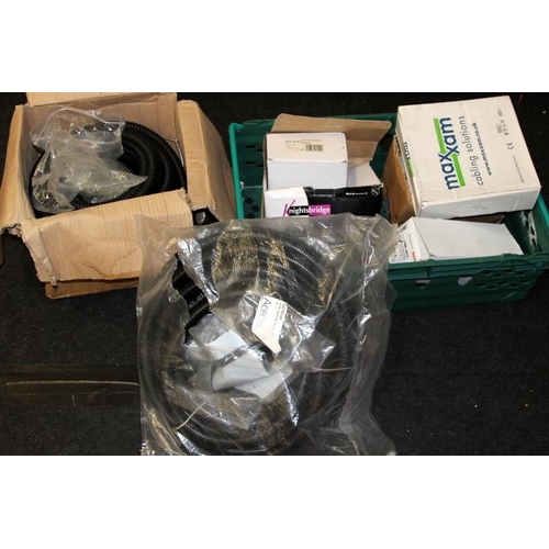 243 - A large quantity of new electrical spares and parts mostly relating to underfloor systems: trunking,... 