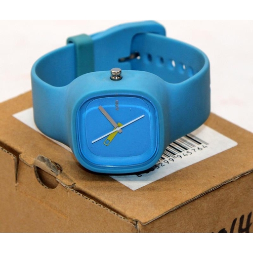 61 - Alessi designer unisex watch, designed by Stefano Pirovano. Model ref:AL1014 Blue. Unworn and boxed,... 