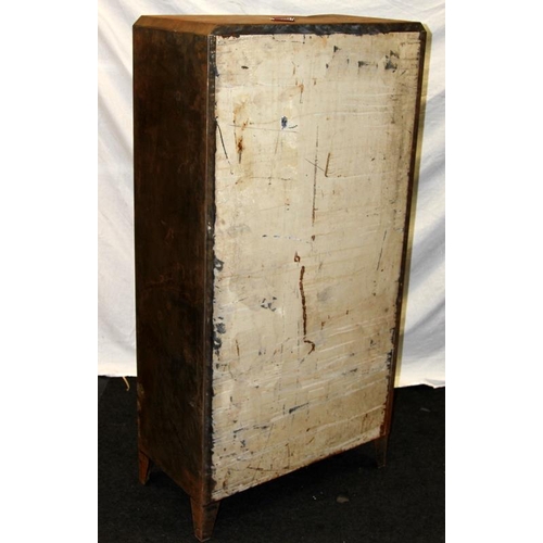 220 - Antique pressed steel fridge cabinet with interior shelf and drawer under.72cms across x 138cms tall... 