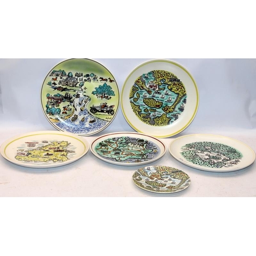 267 - Poole Pottery: A varied collection of Poole to include a number of map plates depicting various regi... 