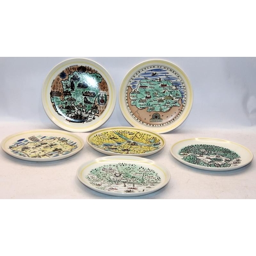 267 - Poole Pottery: A varied collection of Poole to include a number of map plates depicting various regi... 