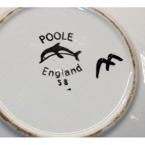 270 - Poole Pottery: Two large Delphis bowls (shape 57 and 58) and an Aegean shape 5 charger