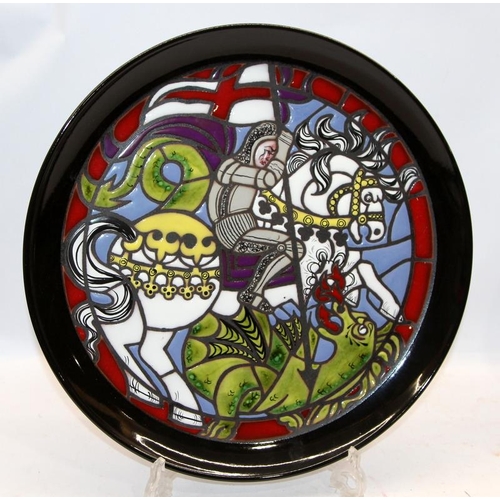 274 - Poole Pottery: Poole Pottery Cathedral Plate 'The Adoration' 399/1000 c/w the Saint George plate, 31... 