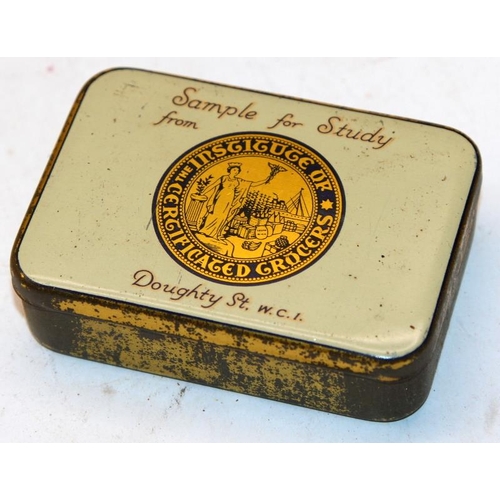 75 - Unusual 1940's grocer's sample product tins complete with contents. From the Institute of Certified ... 