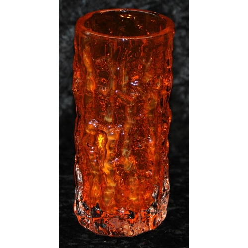 28 - Whitefriars tangerine bark vase 15.5cms tall