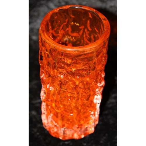 28 - Whitefriars tangerine bark vase 15.5cms tall