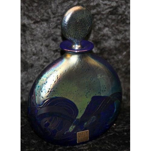 78 - Isle of Wight glass Nightscape scent bottle, signed to base by Timothy Harris 2001 6