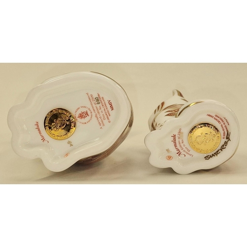 296 - Royal Crown Derby limited edition 0660/2500 Marmaduke paperweight together with 1113/2500 Marmalade ... 