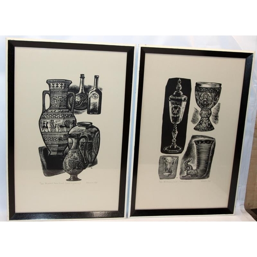 158 - Roman Waher (1909-1975) A series of 8 limited edition framed prints from wood engravings 'Wines of S... 