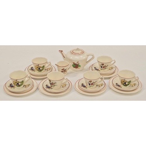 52 - Wade Heath vintage 1930s Walt Disney Mickey Mouse children's tea set for six place settings. 20 piec... 