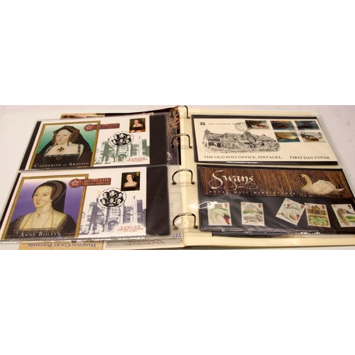 204 - Three folders containing a quantity of First Day Covers and presentation packs, including a selectio... 