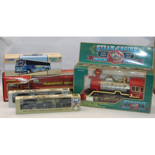 215 - Collection of boxed toys to include die-cast vehicles, a remote control Highway Hauler and a smoking... 