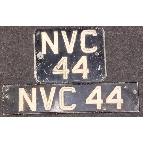 132 - Pair of vintage front and back vehicle number plates 