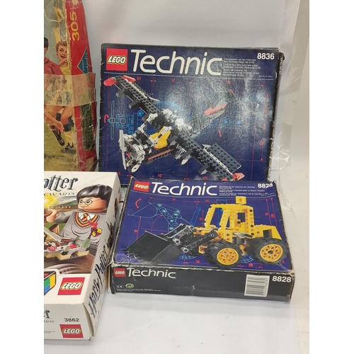 264 - Miscellaneous toys to include 2 x boxed vintage Lego Technic sets, Harry Potter Lego set, vintage Eu... 