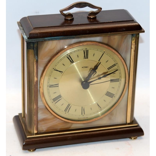 58 - Vintage Canham of London oak cased mechanical mantel clock, retailed by Mappin and Webb, supplied wi... 