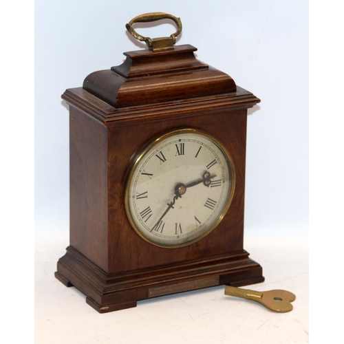 58 - Vintage Canham of London oak cased mechanical mantel clock, retailed by Mappin and Webb, supplied wi... 