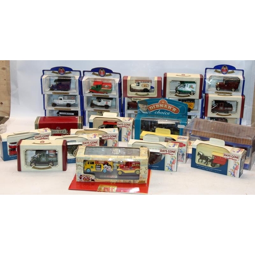 142 - A collection of die-cast model vehicles. Lledo, Oxford, Corgi etc. 27 in lot, all boxed