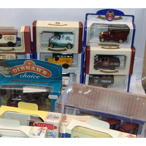 142 - A collection of die-cast model vehicles. Lledo, Oxford, Corgi etc. 27 in lot, all boxed