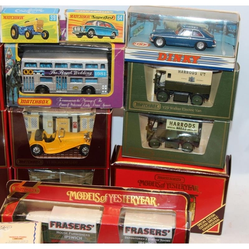 162 - A collection of Matchbox die-cast vehicles including Models of Yesteryear, Dinky and Superfast. 28 i... 