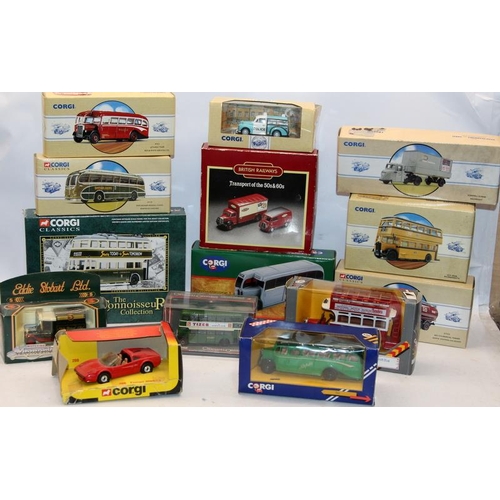 164 - A collection of Corgi die-cast vehicles including Corgi Classics public transport and road transport... 