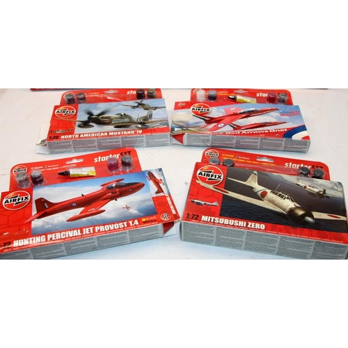 96 - Model Kits: 7 x Airfix aircraft starter sets (2 missing glue, one missing glue and brush). Boxes ope... 