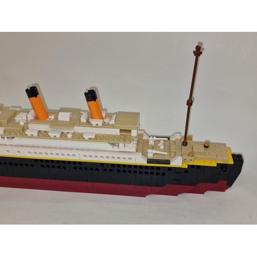 198 - A Lego built Titanic model 65cm in length.