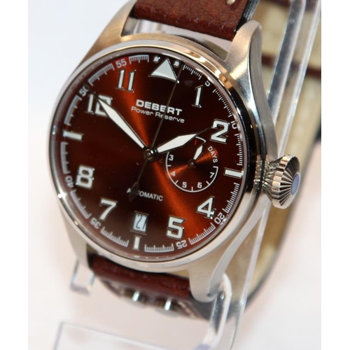 176 - Oversize Debert Power Reserve gents automatic pilot's watch. 47mm across including crown. Working at... 