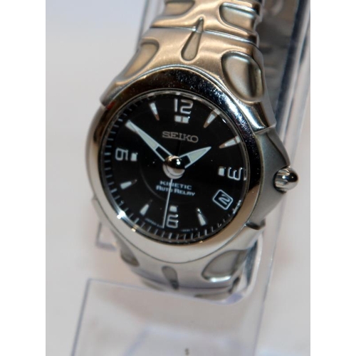 177 - Seiko Kinetic Auto Relay gents watch refd:5J22-0A30. New capacitor fitted and working at time of lis... 