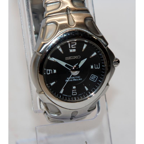 177 - Seiko Kinetic Auto Relay gents watch refd:5J22-0A30. New capacitor fitted and working at time of lis... 